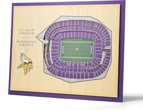 Vista 8 de YouTheFan Arte de pared de 5 capas con vista del estadio de la NFL