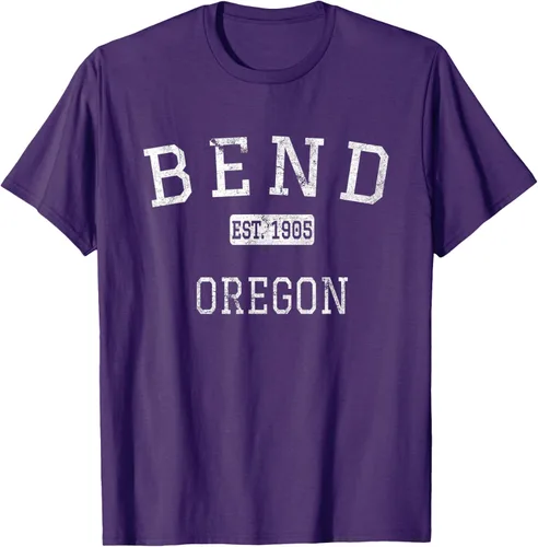 Vista 72 de Bend Oregon OR Camiseta vintage, Negro