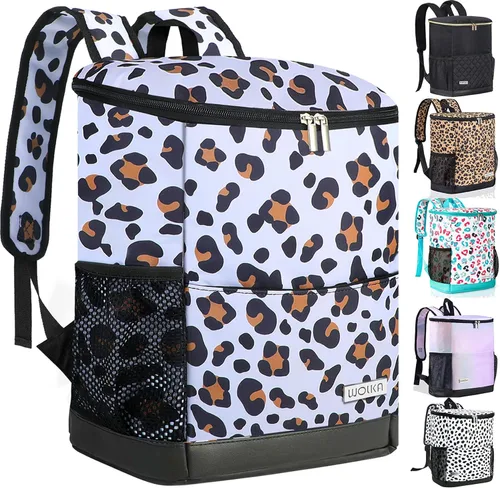 Vista 8 de Mochila Enfriadora Wolka 30 Latas, Mochilas Enfriadoras Portátiles Aisladas a Prueba de Fugas, Bolsa Enfriadora Impermeable de Lado Suave