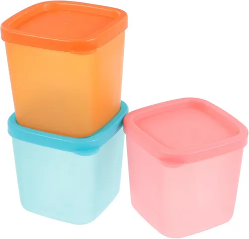 Vista 3 de BESTonZON Tarro casero redondo apilable, 9 unidades, para almacenamiento de sorbetes de terrario, postre de alimentos, yogur, congelador, portátil