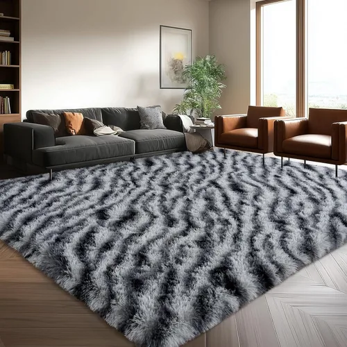 Vista 39 de Alfombras lanudas para dormitorio, sala de estar, dormitorio universitario, habitación de niños, decoración, alfombra suave y moderna