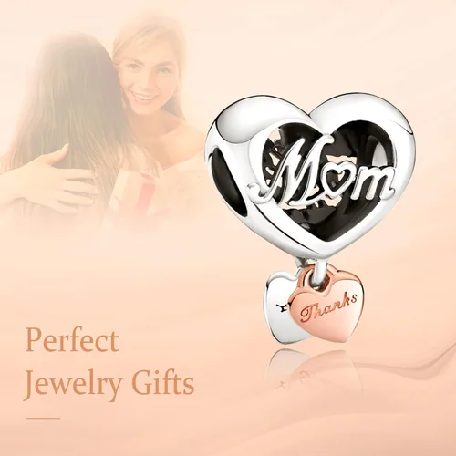 Vista 4 de Annmors Jewelry Family Charms for Woman 925 Sterling Silver Dangle Beads with Cubic Zirconia,DIY Jewelry Beads Gifts for Women Bracelet & Necklace