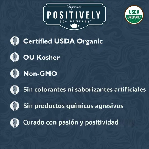 Vista 3 de Bolsas de hojas sueltas para té. Orgánicas por USDA. Positively Tea LLC.