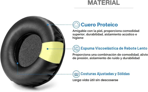 Vista 2 de Elegantes opciones de color para DJ, almohadillas de espuma compatibles con Pioneer Hdj-X5 X5bt Hdj-X7 X7bt Hdj-X10 Dj auriculares