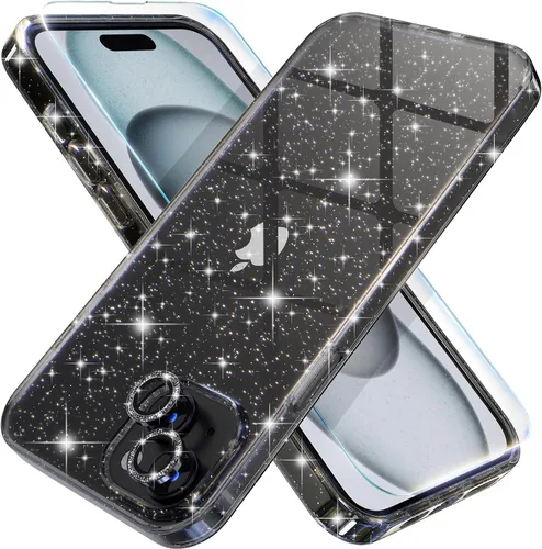 Vista 30 de Choiche, funda para iPhone 14 de mujer, brillante, protección de grado militar, 2 cubiertas de lentes de cámara Diamond, 2 protectores de vidrio