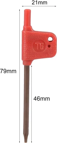 Vista 2 de uxcell Destornillador Torx, llave inglesa T6 S2 con mango de bandera de estrella, 10