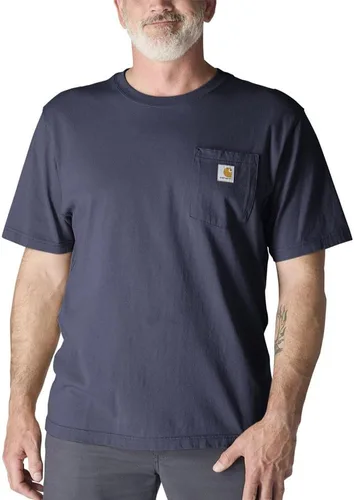 Vista 22 de Carhartt Camiseta con bolsillo Iconic K87 para hombre Piedra azul