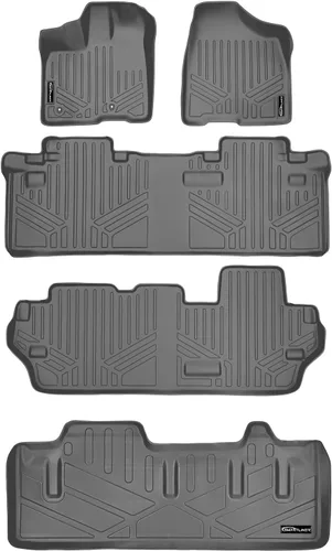 Vista 33 de MAXLINER - Juego de tapetes de piso de ajuste personalizado de 3 filas para Toyota Sienna 2011-2012