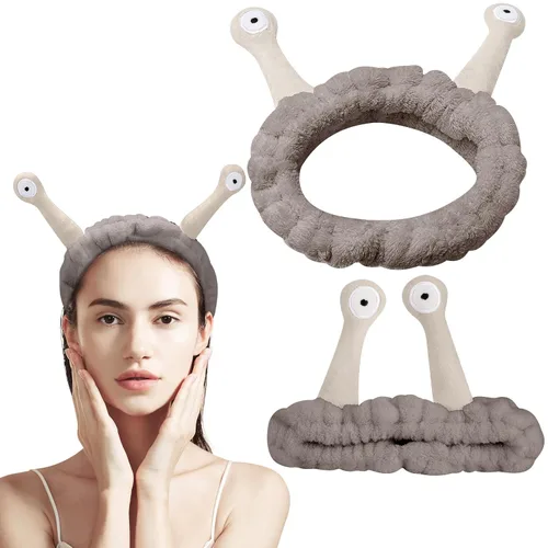 Vista 65 de Bonita diadema de caracol rosa, cara lavada para mujer, maquillaje, ducha, spa
