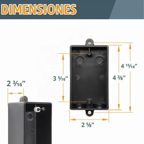 Vista 2 de POWERTEC 71834 Caja de interruptores profundos con herrajes para compatibilidad con POWERTEC Switch - 71007, 71651, 71054, 71577