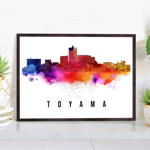Vista 36 de Pera Print Póster de Japón, póster de Japón-Aomori, ilustración de Japón Skyline City, póster de horizonte moderno, impresión de paisaje urbano