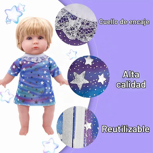 Vista 4 de Ropa y Accesorios para Muñecas Alive - Vestidos de Muñeca de Bebé que se Ajustan a Muñecas de Niña de 10, 11, 12 Pulgadas, 6 Conjuntos de Ropa