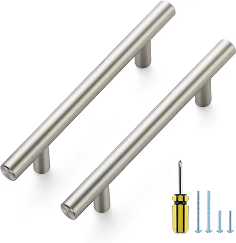 Vista 19 de Ravinte Brushed Nickel Cabinet Handles,Round T Pulls,10 Inch,30 Pack Níquel cepillado