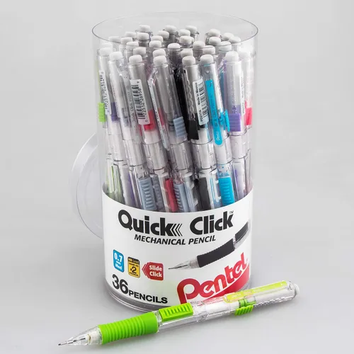 Vista 68 de Pentel QUICK CLICK - Portaminas mecánico (0.7mm), cuerpo verde, caja de 12 lápices (PD217D)