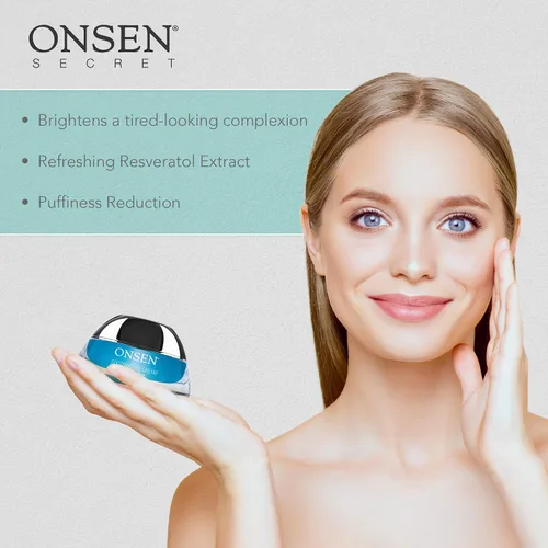 Vista 5 de Onsen Secret Under Eye Cream Anti-Aging Eye Cream Tratamiento Gel Sagrado Japonés Termal Minerales para arrugas y ojeras, crema de ojos reafirmante