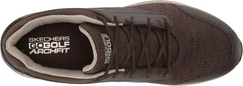 Vista 5 de Skechers Tenis de golf Elite 5 Range de ajuste relajado impermeables sin pinchos para hombre, Marrón, 8