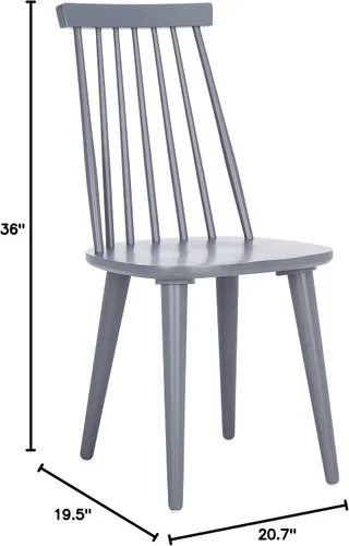 Vista 2 de SAFAVIEH Furniture - Juego de 2 sillas auxiliares Burris - Gris - Madera maciza - Diseño moderno de línea limpia - Ideal para comedor, cocina, sala