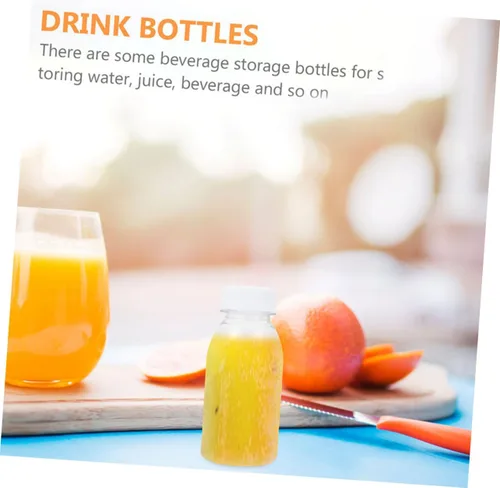 Vista 5 de Angoily 6pcs botellas de plástico pequeñas botellas de leche vacías reutilizables para almacenamiento de jugo