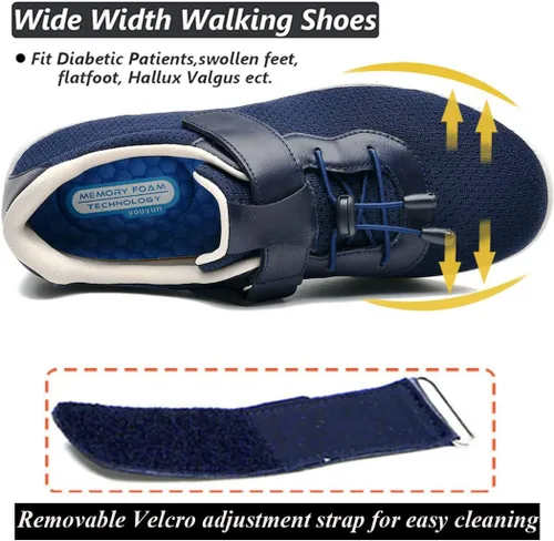 Vista 4 de W&LESVAGO Diabetic Shoes for Women Wide Width Walking Shoes, Lightweight Non-Slip Sneakers Shoes for Swollen Feet