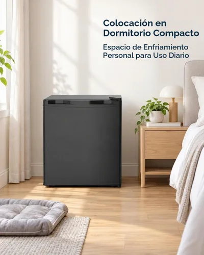 Vista 6 de COWSAR Mini refrigerador de 2.6 pies cúbicos con congelador, refrigerador compacto independiente con puerta reversible y termostato de 7 Negro