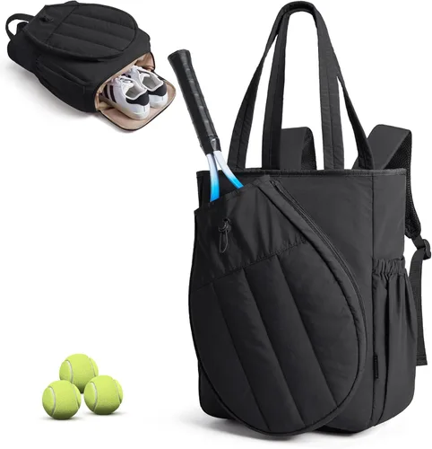 Vista 13 de BAGSMART Bolsa de gimnasio de tenis para mujer, mochila acolchada para Beige