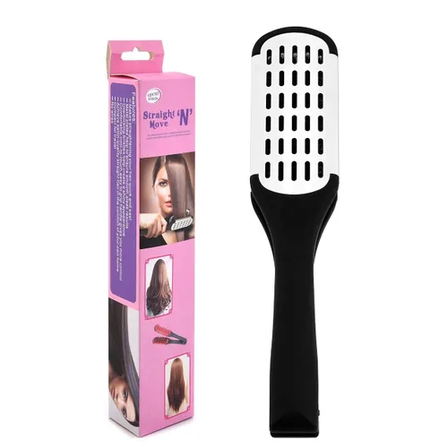 Vista 9 de Cepillo de cerdas de jabalí de doble cara y peine alisador de cabello para alisar y peinar