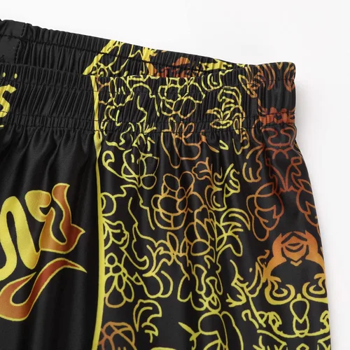 Vista 6 de Lejafay Pantalones cortos deportivos Muay Thai para hombre, pantalones cortos de kickboxing, artes marciales y artes marciales