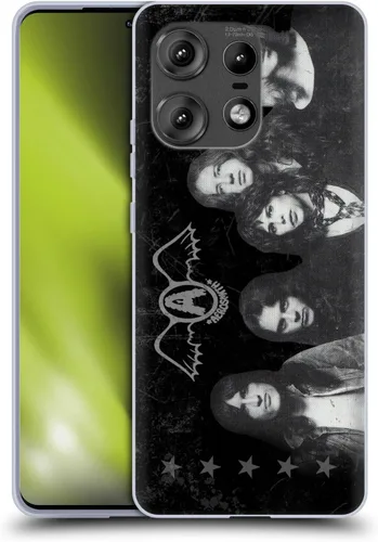 Vista 24 de Head Case Designs Officially Licensed Aerosmith 1987 Permanent Vacation Black and White Gel Case [Military Grade Protection] Compatible with Moto E7