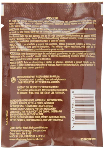 Vista 2 de Hask Pks Henna & Placenta Tratamiento Acondicionador de 2 onzas (12 piezas) (2.0 fl oz)