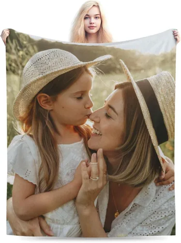 Vista 6 de Manta de fotos personalizada, felpa mullida y cálida, franela antibolitas, suave para sofá, cama, sofá, al aire libre, cumpleaños, boda, vacaciones