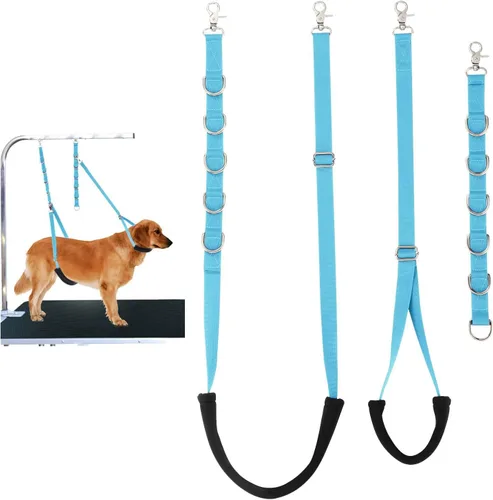 Vista 16 de Lazos de aseo para perros, correas para el vientre para mascotas, bandas para el vientre, color negro, herramientas de aseo cómodas y ajustables