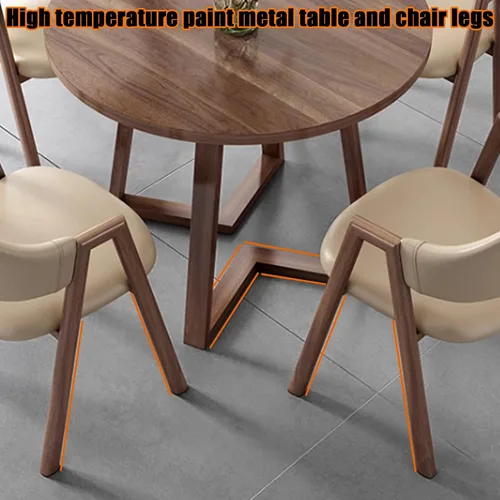 Vista 4 de YVYKFZD Office Reception Room Club Table and Chair Set, Coffee Kitchen Dining Table Set, Simple Round Conference Table with Metal Legs, Business