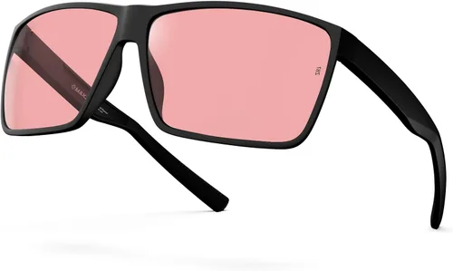 Vista 6 de MAXJULI Lentes de bloqueo de luz azul XL para hombres grandes, computadora/juegos/TV/teléfonos 8108 Negro/Fl-41 Rosa