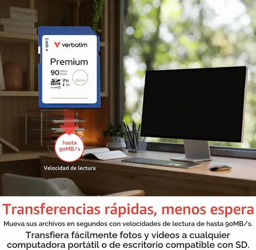 Vista 3 de Verbatim 96171 Tarjeta de Memoria SDHC Premium de 4GB, UHS-I U1 Clase 10, Azul