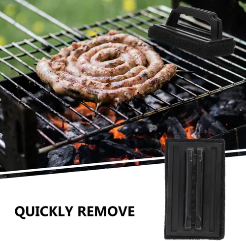 Vista 8 de Luxshiny 3 piezas de cepillo de parrilla raspador de plancha resistente estropajo almohadilla de limpieza de plancha para parrillas de gas de carbón