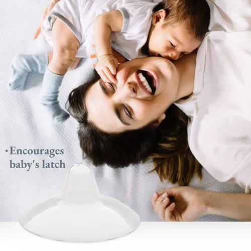 Vista 4 de Ameda Protector de pezón de contacto para lactancia materna recién nacido, redondo de 0.945 in, 1 unidad, para madres lactantes con pezones planos