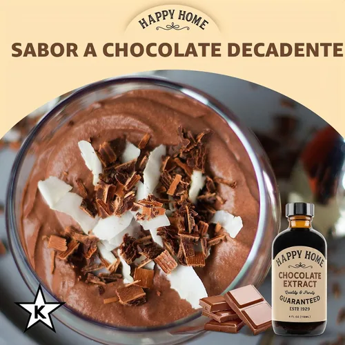 Vista 6 de Happy Home Sabor de chocolate natural prémium - Certificado Kosher, 4 onzas.