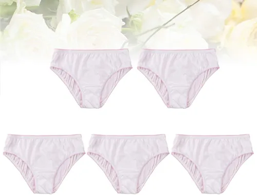 Vista 4 de EXCEART 5pcs Ropa Interior De Algodón Desechable Para Mujer Ropa Interior De Viaje Bragas De Corte Alto Calzoncillos Postparto Ropa