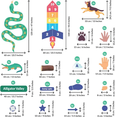 Vista 5 de Calcomanías sensoriales de camino para suelo y pared 126 calcomanías interactivas para niños Calcomanías sensoriales para caminar y pasillo