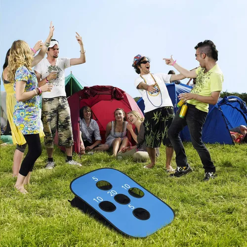 Vista 8 de G4Free Juego de Cornhole plegable portátil de 5 agujeros con 8 bolsas de frijoles, funda de transporte, tamaño de juego de lanzamiento de 3 pies x 2