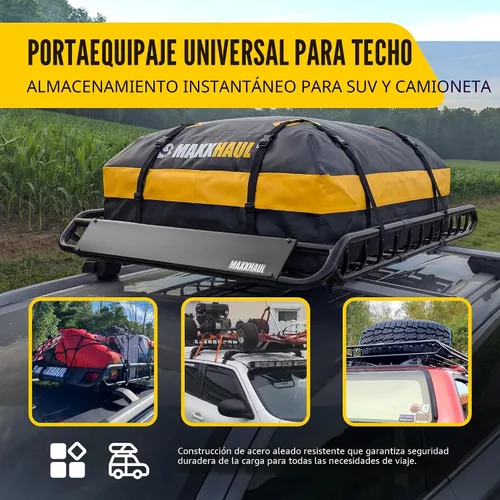Vista 7 de MaxxHaul 70115 Portaequipajes universal de acero para autos - 46" x 36" X 4-1/2" - 150 lb. Capacidad