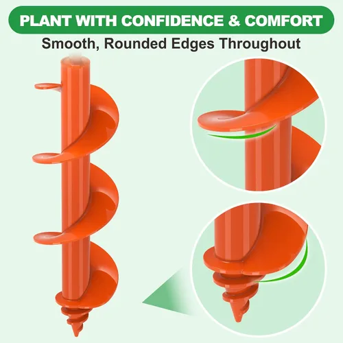 Vista 6 de SELEWARE Broca de taladro para plantar – Broca de taladro de jardín de alta resistencia de 3 x 12 pulgadas, se adapta a taladro hexagonal de 3/8
