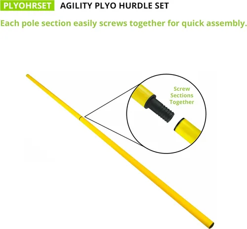 Vista 5 de Champion Sports Agility Training Pole & Hurdle Sets – Speed, Footwork & Coordination Drills, Indoor/Outdoor PVC Poles