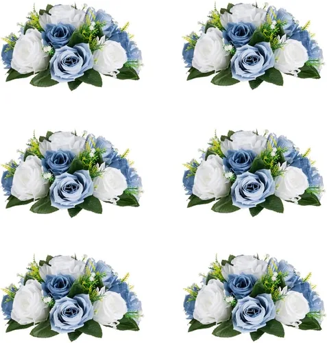 Vista 12 de Centros de mesa de flores para mesas de boda: decoraciones de mesa de Halloween, bolas de flores negras, centros de mesa para compromiso, ceremonia