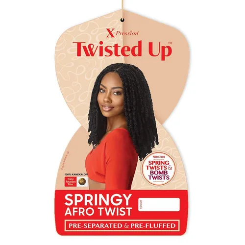 Vista 3 de X-Pression Braid Outre - Trenzas de ganchillo X-Pression Twisted Up 3X Springy Afro Twist de 16 pulgadas (paquete de 5, 1)