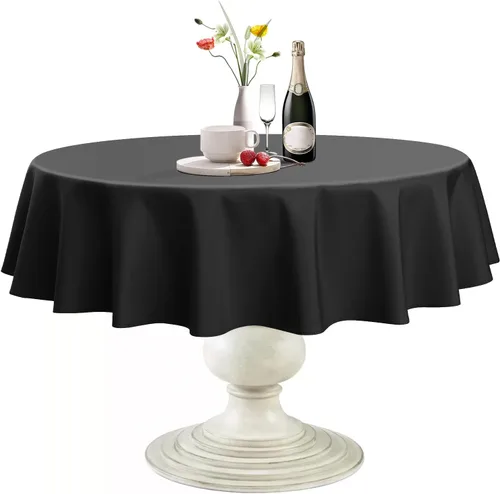 Vista 9 de Softalker Mantel Redondo, Impermeable y Resistente a las Manchas, Mantel de Tela Sin Arrugas, Lavable, Poliéster de 210GSM, Cubierta de Mesa