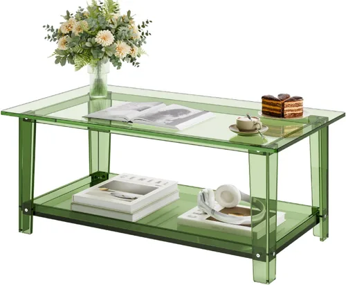 Vista 10 de VEVOR Mesa auxiliar de acrílico transparente en forma de U, mesa auxiliar de acrílico transparente, 32 x 15.8 x 16.3 pulgadas para café, bebida