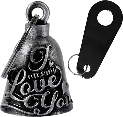 Vista 5 de Dream Apparel Campana de Motocicleta Ángel Guardián Aleja Gremlins, Campana de Motociclista para Hombres Mujeres Motociclistas, Regalo de Buena