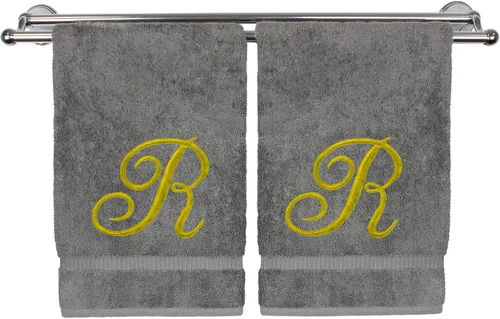 Vista 213 de Toalla de mano con monograma, regalo personalizado, 16 x 30 pulgadas, extra absorbente, 100% algodón turco, acabado de rizo suave, para baño, cocina