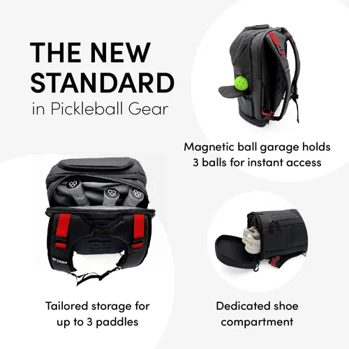 Vista 4 de CRBN Pickleball - Mochila - Pro Team Pickleball Bag - Compartimento acolchado con espacio para 3 paletas, zapatos y más